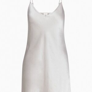 Wilfred only slip mini satin dress in light birch.